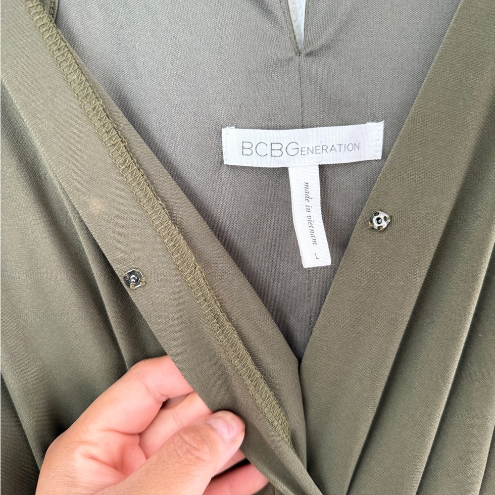 BCBGeneration Backless Olive Dress - image 5